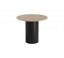 Стол обеденный Type D 90 см основание D 39 см (натуральный дуб, черный)