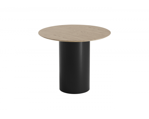 Стол обеденный Type D 90 см основание D 39 см (натуральный дуб, черный)