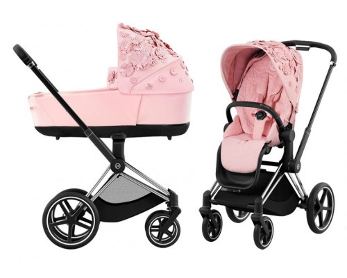 Cybex Priam IV Коляска 2 в 1 Chrome Black / FE SIMPLY FLOWERS PINK