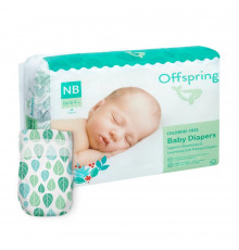 Offspring подгузники NB 2-4 кг 56 штук Листочки