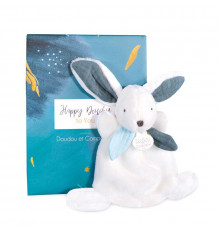 Dou Dou et Compagnie комфортер кролик белый/синий Happy Pop 17 см