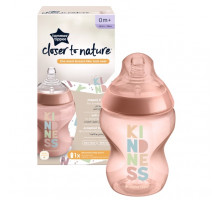 Tommee Tippee бутылочка для кормления Closer to nature, 260 мл., розовый, 0+