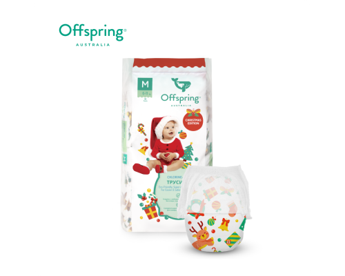 Offspring трусики-подгузники, M 6-11 кг  42 шт  расцветка Новый год