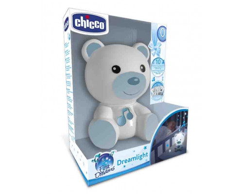 Chicco ночник-мини музыкальный Медвежонок Dreamlight голубой                     