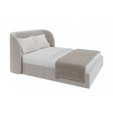 Кровать двуспальная Classic 160 см (серый, велюр)
