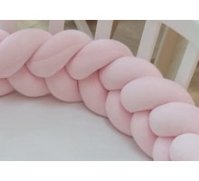 Бортик плетёный для кроватки Elegance (розовый)
