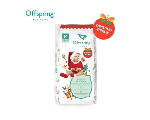 Offspring трусики-подгузники, M 6-11 кг  42 шт  расцветка Новый год