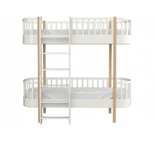 Кровать двухъярусная Classic фронтальная лестница (молочный)