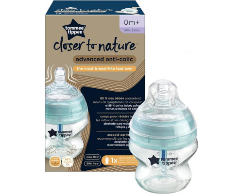 Tommee Tippee бутылочка для кормления Advanced Anti-Colic, 150 мл., 0+