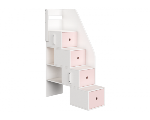 Лестница с ящиками home (белый/розовый)