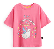 Happy Baby футболка детская Bright pink (cat)