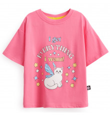 Happy Baby футболка детская Bright pink (cat)