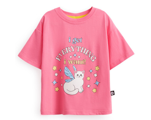 Happy Baby футболка детская Bright pink (cat)