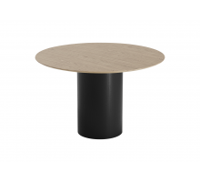 Стол обеденный Type D 120 см основание D 43 см (натуральный дуб, черный)