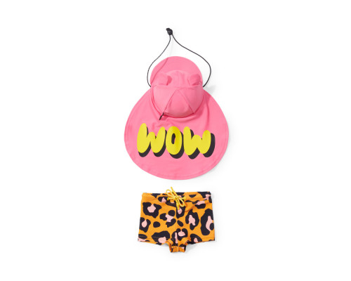 Happy Baby комплект детский: панама и плавки bright pink&leo