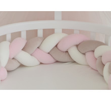 Бортик плетёный для люльки Ellipsebed (белый, бежевый, розовый)