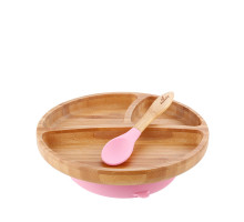 Avanchy тарелка с ложкой бамбуковая Toddler, розовая