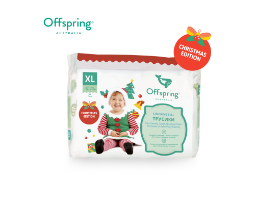 Offspring трусики-подгузники, XL 12-20 кг  30 шт  расцветка Новый год