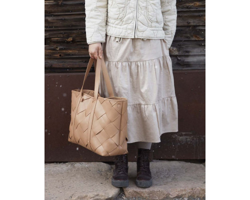 Elodie сумка Tote Braided Leather Caramel Brown