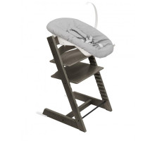 Stokke® Tripp Trapp® комплект: стульчик Hazy Grey + шезлонг для новорождённого Grey