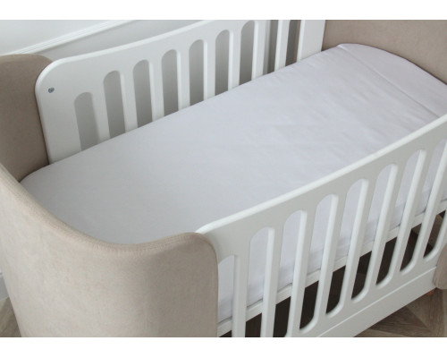 Простынь для кроватки KIDI soft от 0 до 4 лет (белый, сатин)