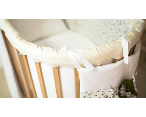 Тканевая защитная накладка для кроватки Ellipsebed (молочный)