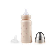 Happy Baby термобутылочка с силиконовой соской и соской-поильником 200 мл, sand