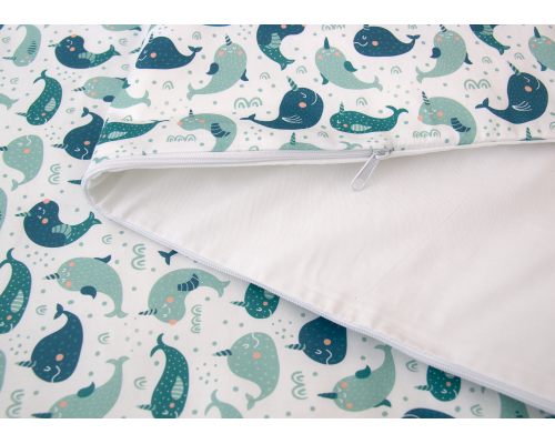 Постельное бельё в детскую кроватку «Милые киты» (сатин)