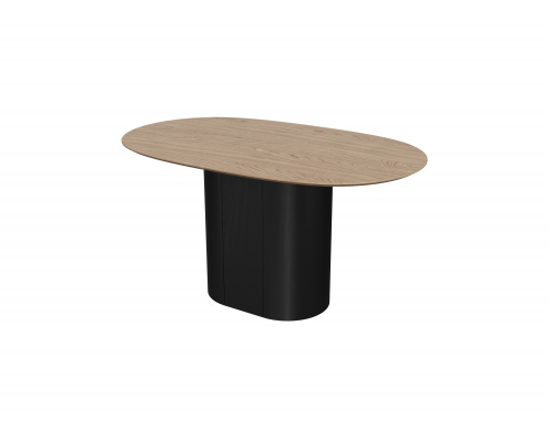 Стол обеденный Type овальный 140*85 см (натуральный дуб, черный)