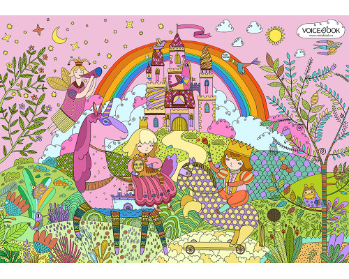Voicebook гигантская раскраска Замок принцессы 80х60 см
