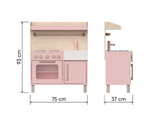 Детская игровая кухня (светло-розовый)