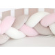 Бортик плетёный для кроватки Elegance (белый/бежевый/розовый)