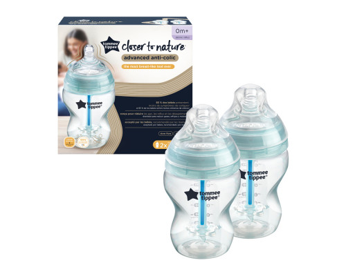 Tommee Tippee бутылочка для кормления Advanced Anti-Colic, 260 мл., 0+, 2 шт.