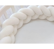 Бортик плетёный для прямоугольной кроватки 70*140 см (белый)