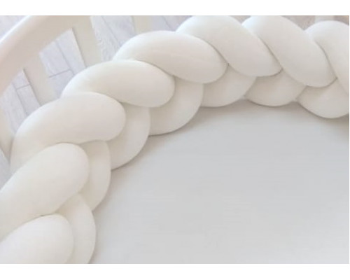 Бортик плетёный для прямоугольной кроватки 70*140 см (белый)