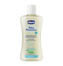 Chicco шампунь 0+ для волос и тела без слез 200 мл Baby Moments с овсом