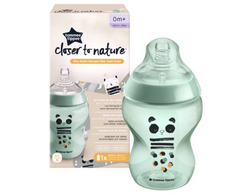 Tommee Tippee бутылочка для кормления Closer to nature, 260 мл., 0+, моно